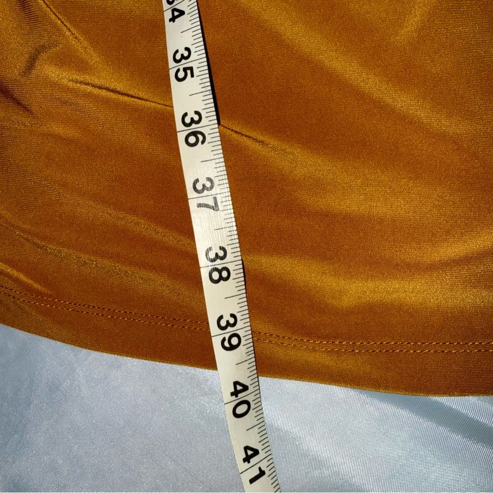 Collared V-Neck Wrap Dress 3/4 Sleeve Mustard Camel Brown Fall/Autumn‎ Ladies - Picture 12 of 16